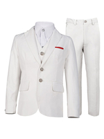 Costumes de porteur danneau Ensemble 3 pièces Polyester Pantalon à manches longues Pardessus Haut Blanc Costumes de soirée formelle