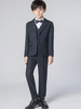Costumes de porteur danneau Polyester Coton Manches longues Cravate Gilet Chemise Pantalon Pardessus Gris Costumes de soirée formels