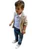 Costumes de porteur danneau Polyester Coton Manches longues Pardessus Pantalon Chemise Champagne Mariage Garçon Costumes