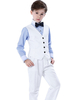 Costumes de porteur de bague Manches longues en coton Chemise de gilet cravate Pantalon Blanc