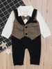 Costumes de porteur de lanneau Polyester Coton Chemise à manches longues Costumes de garçon de mariage de chameau