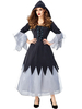 Costumes de sorcière Halloween Costumes de vacances pour femmes en polyester noir