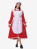 Costumes De Soubrette Déguisement Ensemble De Robe À Volants Sexy Rouge