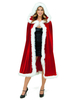 Costumes de vacances de Noël bicolores en polyester velours rouge pour femme