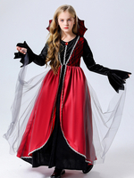Costumes de vampire pour enfants Ensemble de velours rouge dHalloween Robe horrible pour enfants