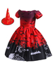 Costumes Déguisements Halloween Enfants Batte De Château Bat Orange Robe Patineuse Rouge Robe de Princesse Fille Déguisement Baptême