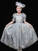 Costumes Enfants Cadeau Noël De Broderie À Volants En Étain Princesse Cosplay Rétro Royal Déguisements Halloween