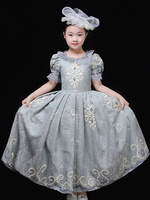 Costumes Enfants Cadeau Noël De Broderie À Volants En Étain Princesse Cosplay Rétro Royal Déguisements Halloween