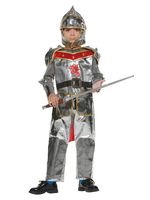 Costumes Enfants Soldat Cosplay Chapeau Vêtement Argent Ensemble 3 Pièces Halloween Déguisement Carnaval
