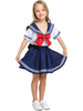Costumes Enfants Top Jupe Enfant Bleu Marine École Robe de Fille Déguisement Halloween