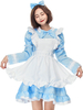 Costumes Femme Bonne Cosplay Servant Robe Bleu Déguisement Halloween