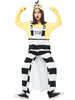 Costumes Femmes Prison Minons Combinaison Chapeau Rayures Déguisements Halloween