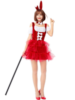 Costumes Lapin Cosplay Robe Rouge Femmes Noël Déguisements Halloween
