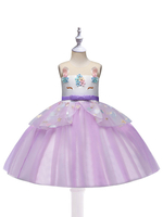 Costumes Licorne Robe Violet Déguisements Halloween Enfants Cadeau Noël Robe de Tutu en Coton Royal Robe de Princesse Fille
