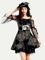 Costumes Marchandises de vacances Costumes de vacances Halloween Sexy Noir Fibre de polyester
