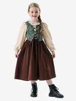 Costumes Oktoberfest Fête de la bière Enfants Ensemble Marron Robe Déguisement