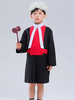 Costumes pour enfants avocat Cosplay vêtements noirs perruque blanche ensemble 2 pièces Costume dhalloween pour enfants