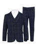 Costumes pour porteurs dalliances Ensemble 3 pièces Polyester Pantalons à manches longues Pardessus Top Costumes pour garçons de mariage bleu marine foncé
