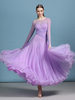 Costumes Robe de danse de salon bleu marine foncé femme élégant transparent en polyester soirée