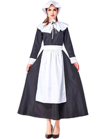 Costumes Robe De Femme De Chambre Bicolore Femme De Ménage Robe Noire Déguisements Halloween
