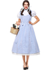 Costumes Robe Douce Magique Femmes Ciel Bleu Rayures Déguisements Halloween