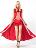 Costumes Robe Femmes Rouges Royal Mardi Gras Set Costumes de Fêtes Déguisements Halloween