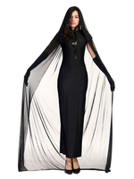 Costumes Robe Noire Femme En Cape Tulle Costumes Déguisements Halloween