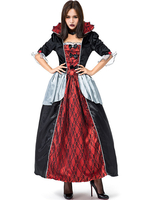 Costumes Robe Noire Vampire Vintage Cosplay Femmes Choker Dentelle Costumes Déguisements Halloween