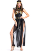 Costumes Robe Rétro Cosplay Femme Imprimé Élégant Longue Jupe Noire Chapeaux Déguisements Halloween