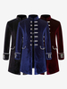 Costumes rétro à manches longues en jacquard en polyester vintage rouge pour homme