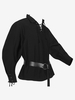 Costumes rétro à manches longues en polyester élégant haut vintage noir pour homme