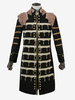 Costumes rétro à manches longues en polyester élégant haut vintage noir pour homme