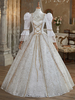 Costumes rétro blancs en polyester Marie Antoinette Costume Robe Femme Style britannique Costume du 18e siècle