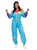 Costumes rétro bleu ciel clair bloc de couleur polyester combinaison Marie-Antoinette Costume Hippies mascarade robe de bal
