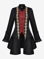 Costumes rétro bordeaux pour femmes haut en polyester costume vintage Marie-Antoinette robe de bal masqué