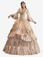 Costumes rétro Champagne à volants pour femmes Costume Marie-Antoinette robe en Polyester Costume Renaissance 18ème siècle