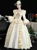 Costumes rétro champagne pour femmes volants en dentelle couvre-chef en polyester costume rétro de Marie-Antoinette costume du XVIIIe siècle