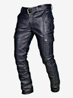 Costumes rétro en cuir PU rétro maigre Vintage noir pour homme