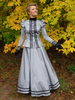 Costumes rétro gris clair Costume Marie Antoinette pour femmes ensemble en dentelle et Polyester jupe haut vêtements rétro Vintage