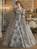 Costumes rétro gris clair Robe en polyester Costume royal Marie-Antoinette pour femme Costume du XVIIIe siècle