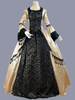Costumes rétro jaune dentelle Polyester imprimé fleuri robe femme Marie Antoinette Costume tunique rétro vêtements Vintage