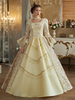 Costumes rétro jaunes à volants en polyester pour femmes costume de Marie-Antoinette de style baroque vêtements vintage