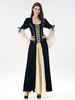 Costumes rétro marine foncé Royal Velour Déguisements Halloween femmes robe Costumes d