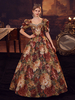 Costumes rétro marron café robe en Polyester pour femmes Costume Marie-Antoinette Style européen Costume du 18ème siècle