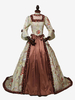 Costumes rétro marron clair volants robe en Polyester femmes rétro Marie Antoinette Costume tunique vêtements Vintage