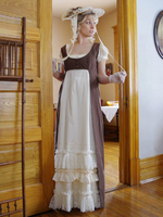 Costumes rétro marron foncé pour femmes en dentelle à volants en Polyester robe de Costume Marie Antoinette gilet vêtements Vintage occidentaux