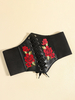 Costumes rétro noirs à lacets en cuir PU pour femmes accessoire rétro costume Marie Antoinette robe de bal de fin dannée