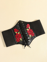 Costumes rétro noirs à lacets en cuir PU pour femmes accessoire rétro costume Marie Antoinette robe de bal de fin dannée