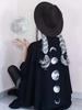 Costumes rétro noirs Cape en polyester Costume vintage Marie-Antoinette Ensemble complet