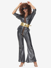 Costumes Rétro Noirs Femmes Ensemble Costume Vintage 1970s Déguisement